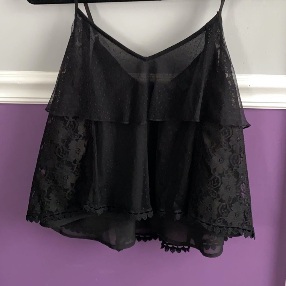 black lace tank top